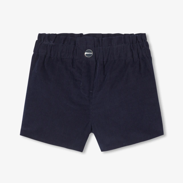 Short bébé fille en velours milleraies