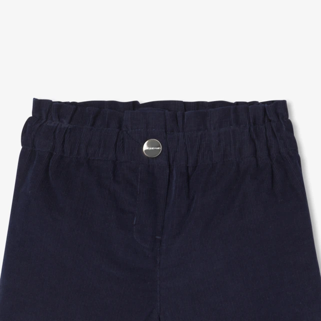 Short bébé fille en velours milleraies