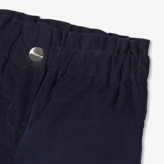 Short bébé fille en velours milleraies