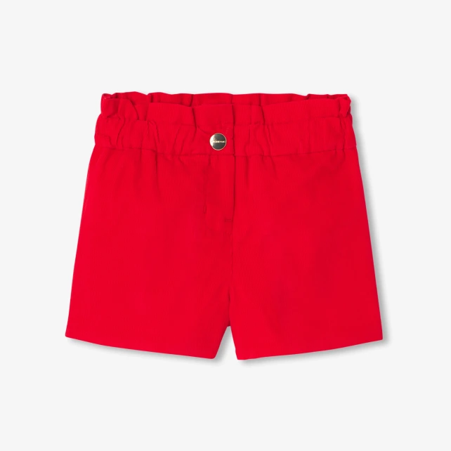 Short bébé fille en velours milleraies