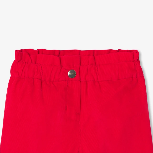 Short bébé fille en velours milleraies