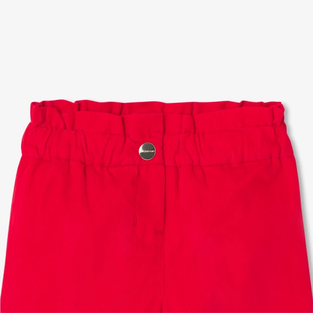 Short bébé fille en velours milleraies
