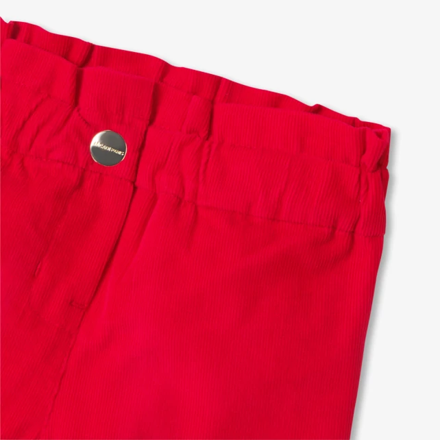 Short bébé fille en velours milleraies