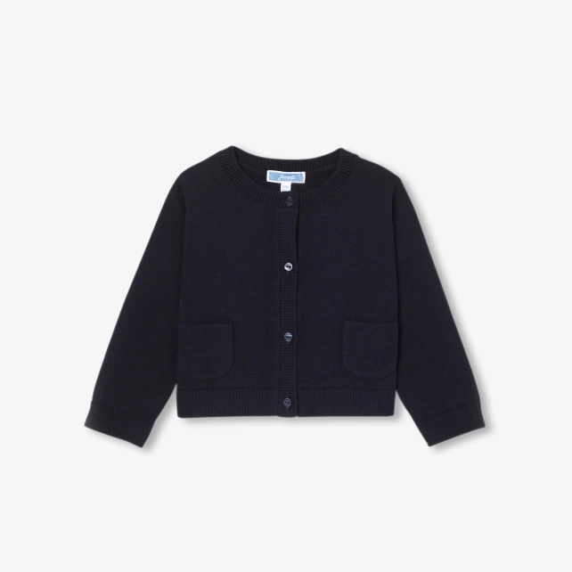 Cardigan bébé fille en coton et laine