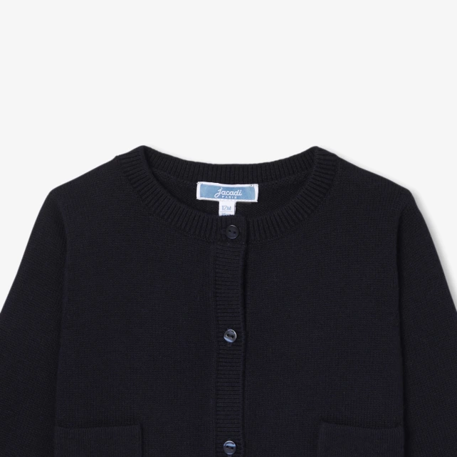 Cardigan bébé fille en coton et laine