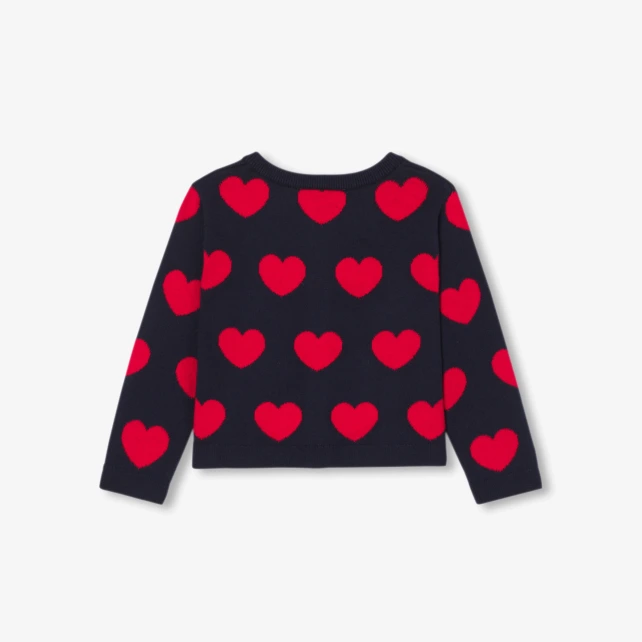 Cardigan bébé fille en coton motif cœur