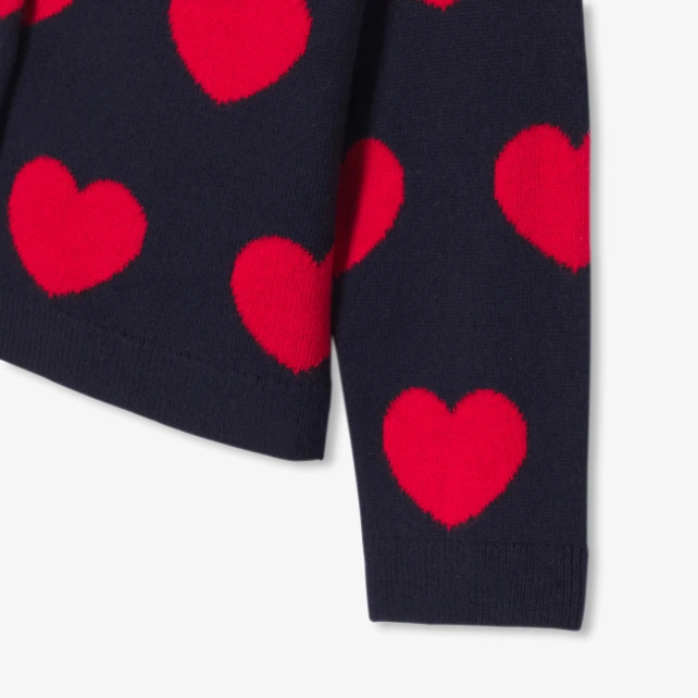 Cardigan bébé fille en coton motif cœur
