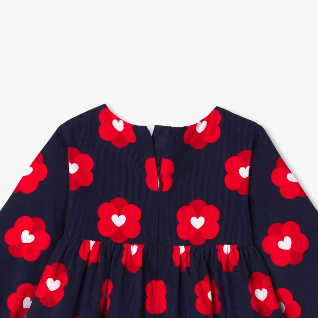Robe bébé fille en velours milleraies
