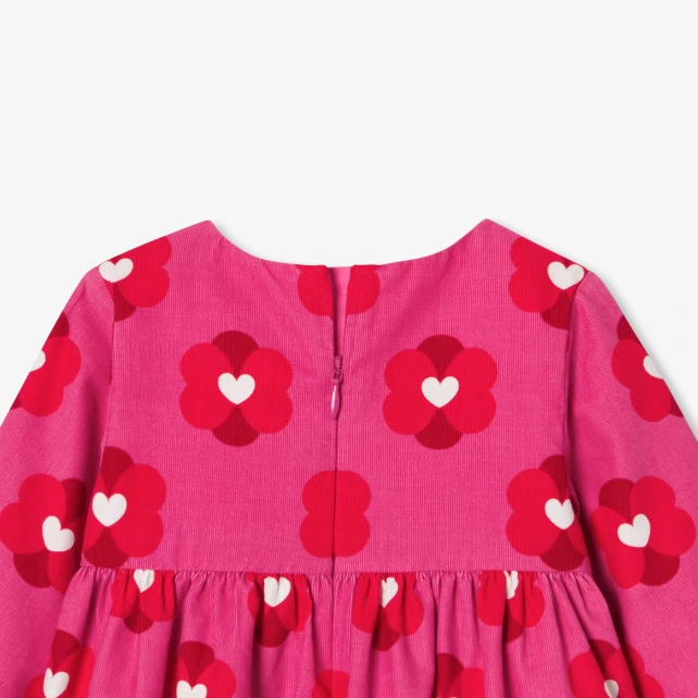 Robe bébé fille en velours milleraies