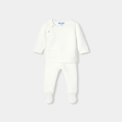 Ensemble bébé en coton point mousse