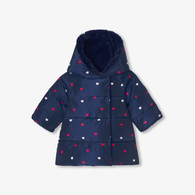 Doudoune bébé fille motif cœur