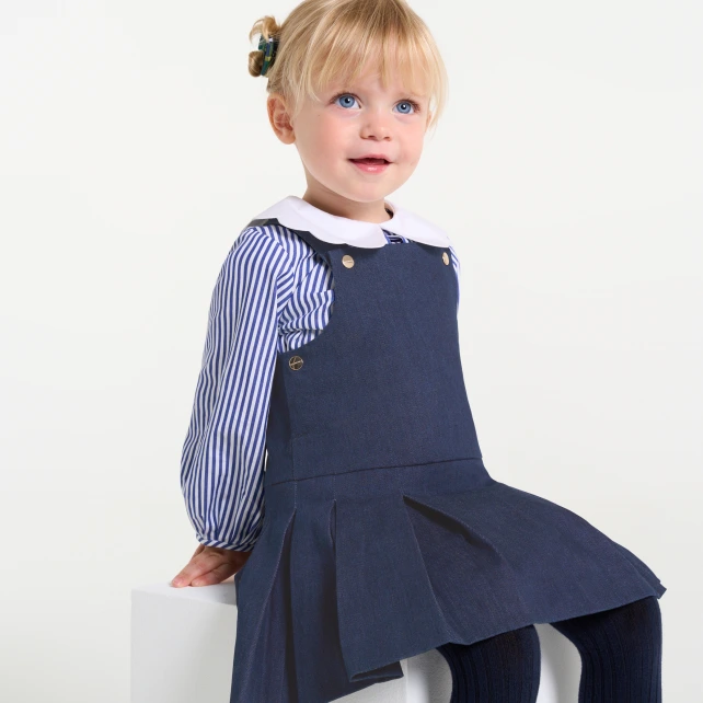 Robe chasuble bébé fille en jean