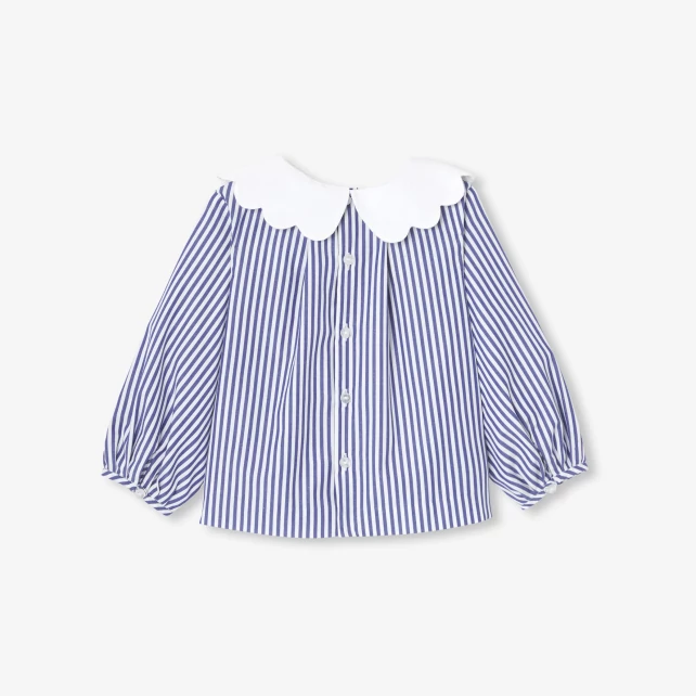Blouse bébé fille en popeline rayée