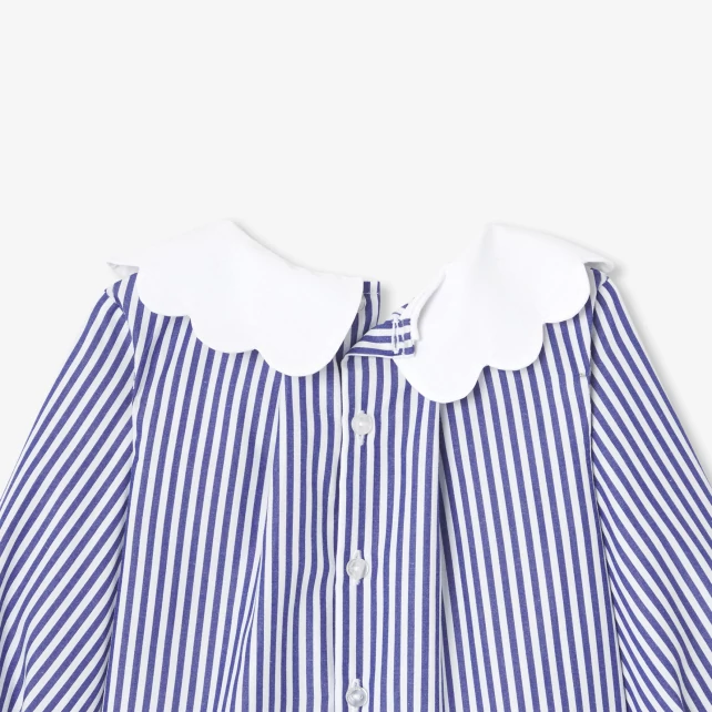Blouse bébé fille en popeline rayée