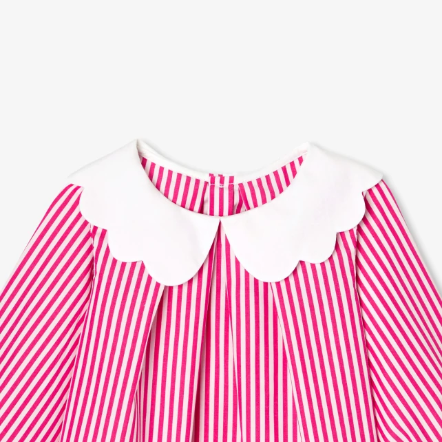 Blouse bébé fille en popeline rayée