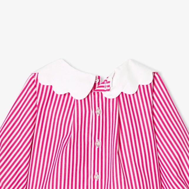 Blouse bébé fille en popeline rayée