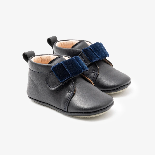 Chaussons bébé fille en cuir