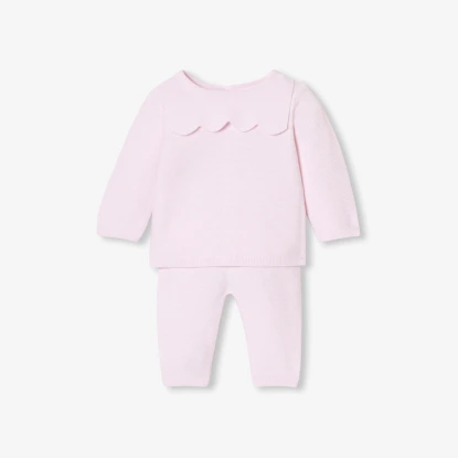 Ensemble bébé fille en coton point mousse