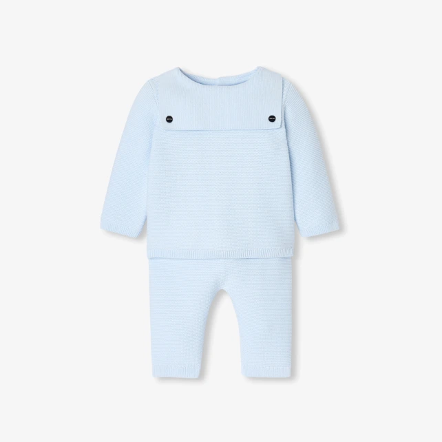 Ensemble bébé garçon en point mousse