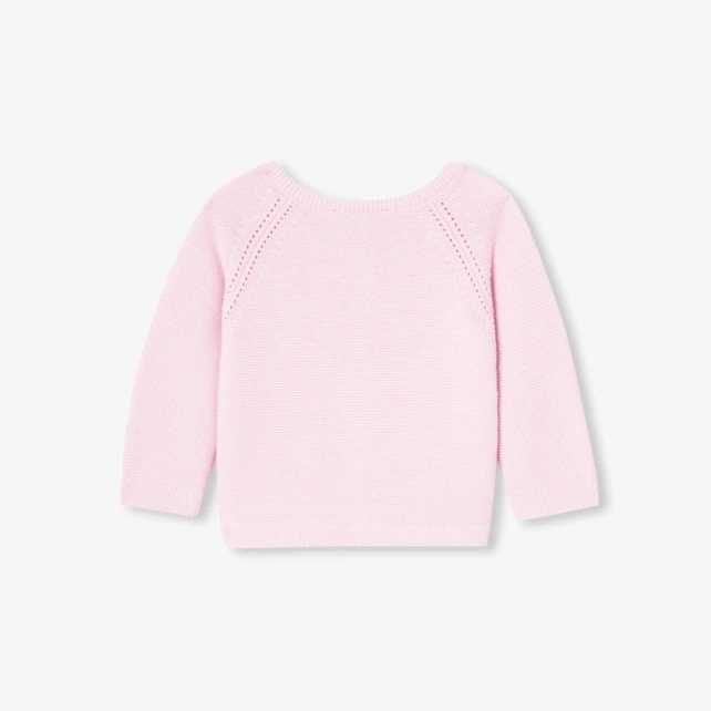 Cardigan bébé fille en coton point mousse