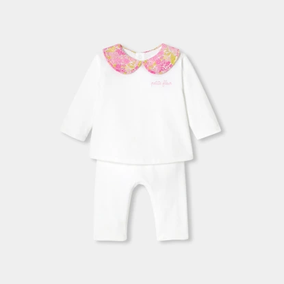 Ensemble confort bébé fille en jersey de coton ouatiné