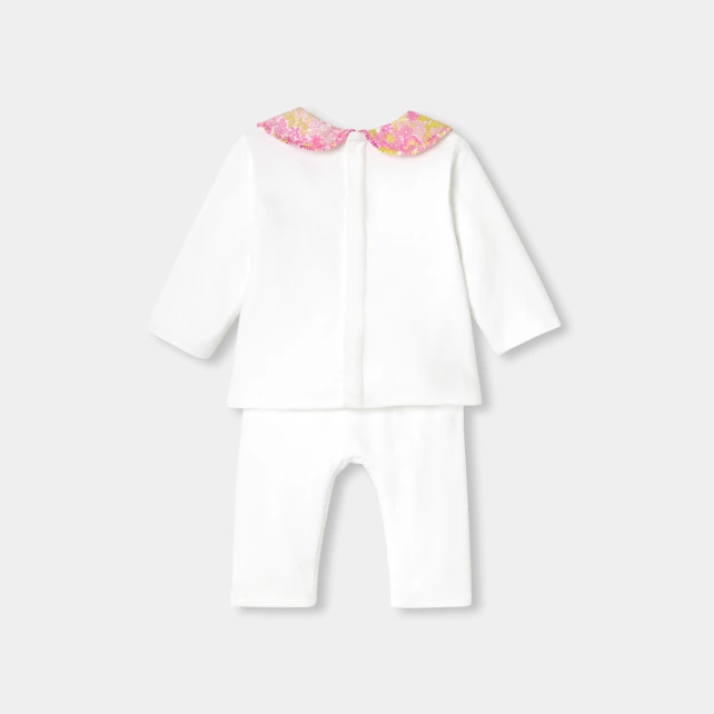 Ensemble confort bébé fille en jersey de coton ouatiné