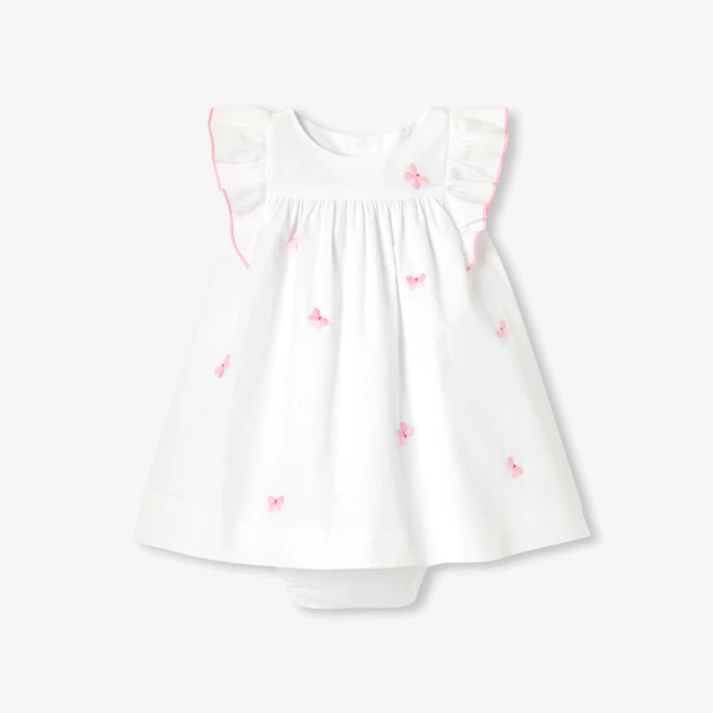 Robe bébé fille en popeline de coton
