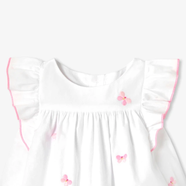 Robe bébé fille en popeline de coton