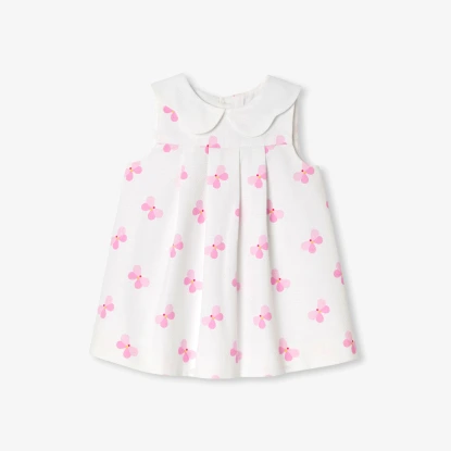 Robe chasuble bébé fille en piqué de coton