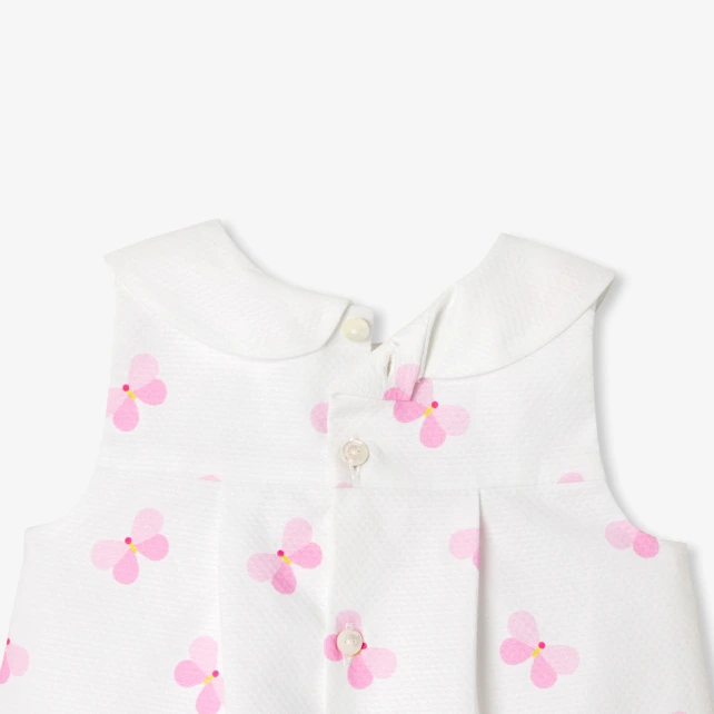 Robe chasuble bébé fille en piqué de coton