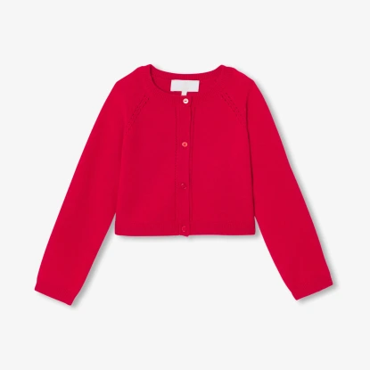 Cardigan court enfant fille