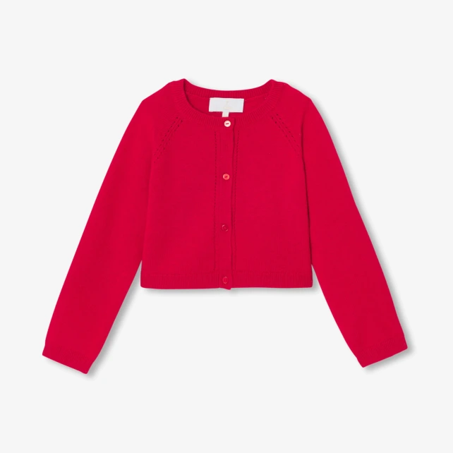 Cardigan court enfant fille