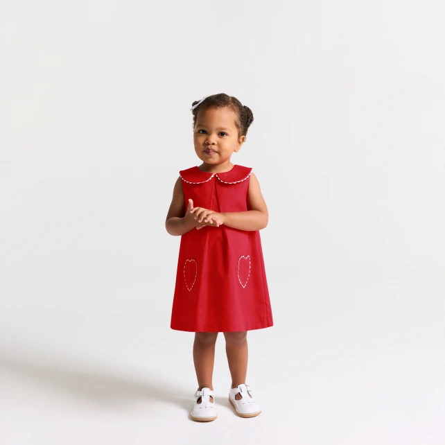 Robe sans manches bébé fille en piqué de coton