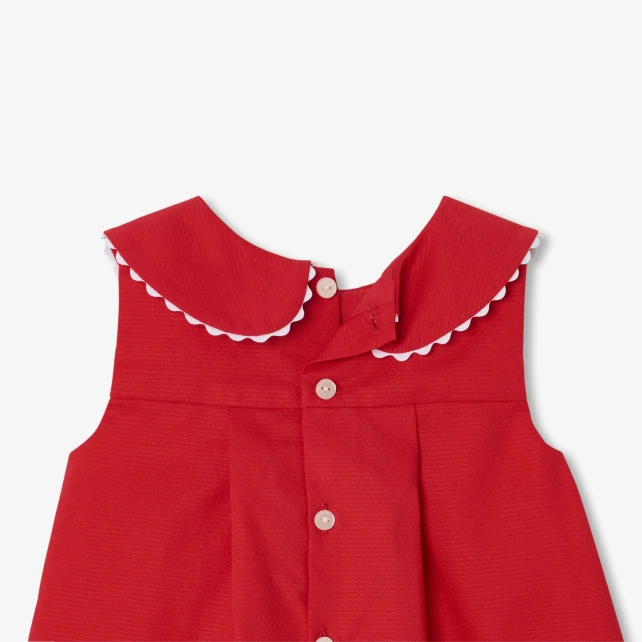 Robe sans manches bébé fille en piqué de coton