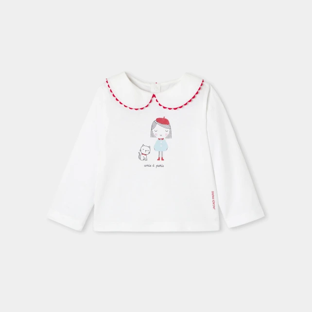 T-shirt bébé fille en coton à manches longues