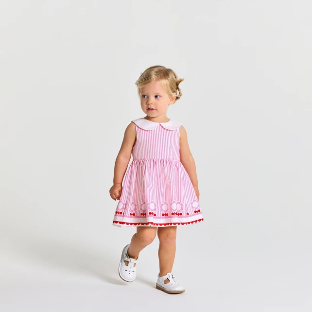 Robe sans manches bébé fille en popeline