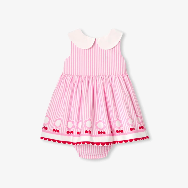 Robe sans manches bébé fille en popeline