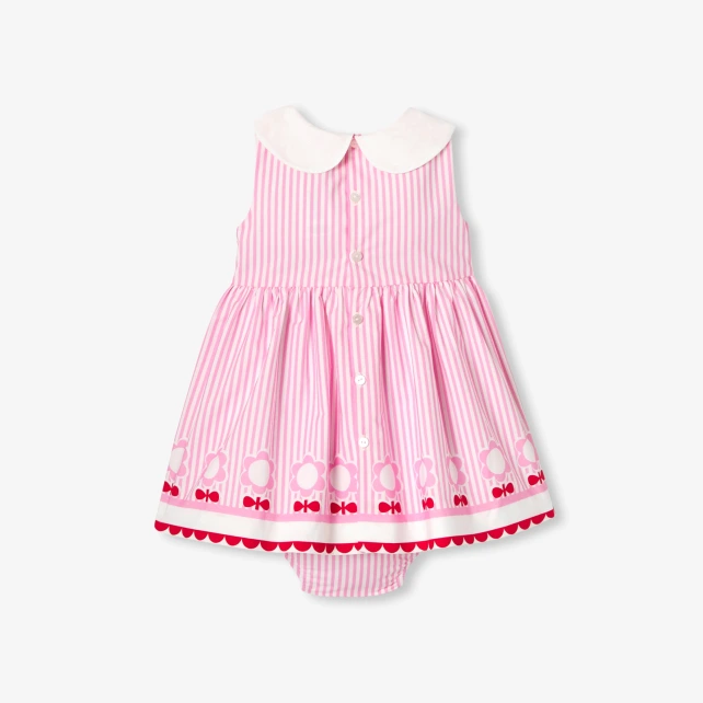 Robe sans manches bébé fille en popeline