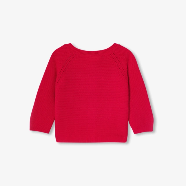 Cardigan bébé fille en coton point mousse