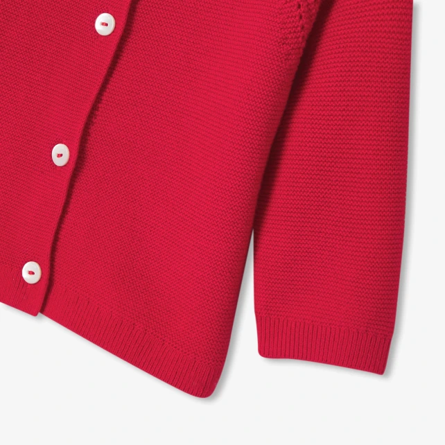 Cardigan bébé fille en coton point mousse