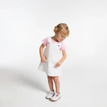 Robe chasuble bébé fille en twill