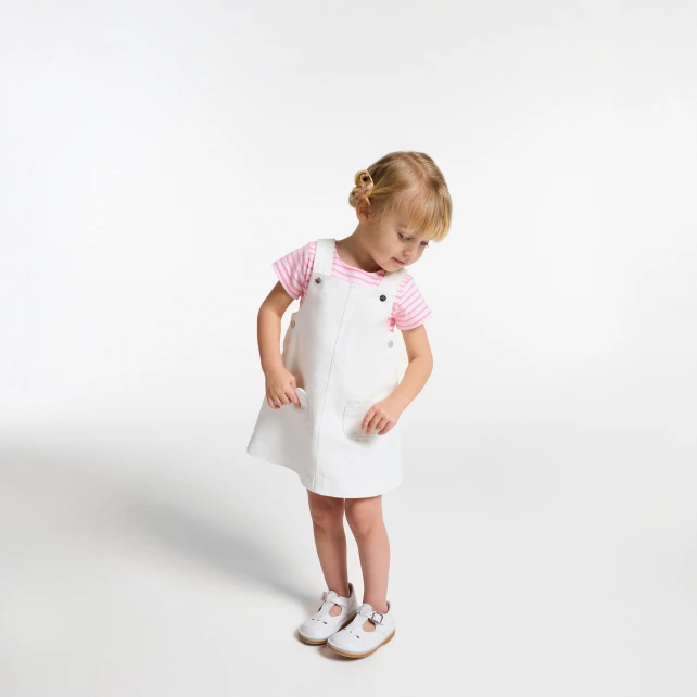 Robe chasuble bébé fille en twill