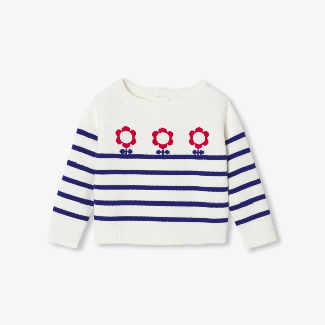Pull marinière bébé fille en coton