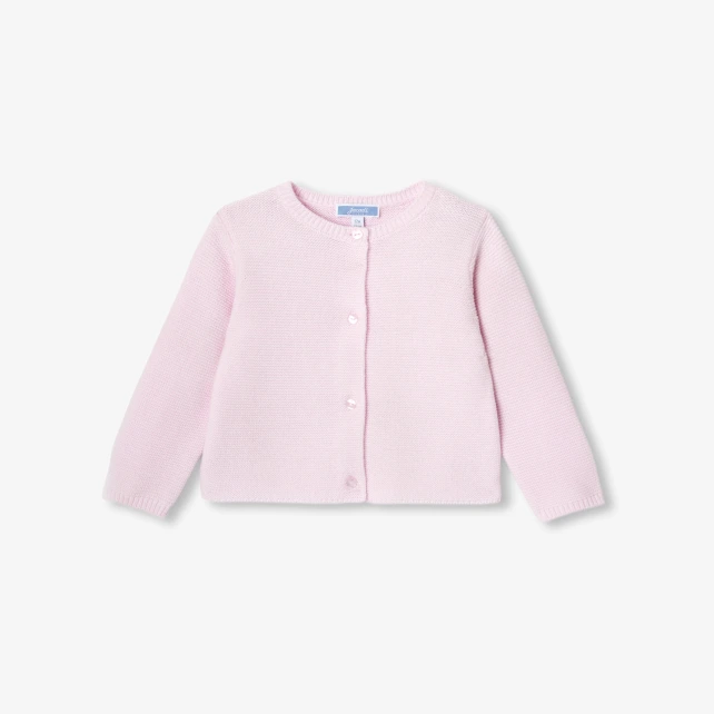 Cardigan bébé fille en point mousse