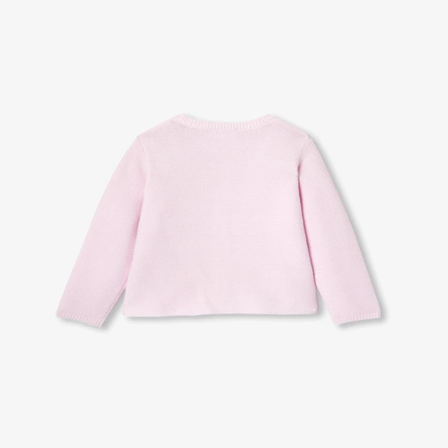 Cardigan bébé fille en point mousse