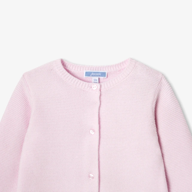 Cardigan bébé fille en point mousse