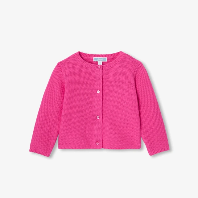 Cardigan bébé fille en point mousse