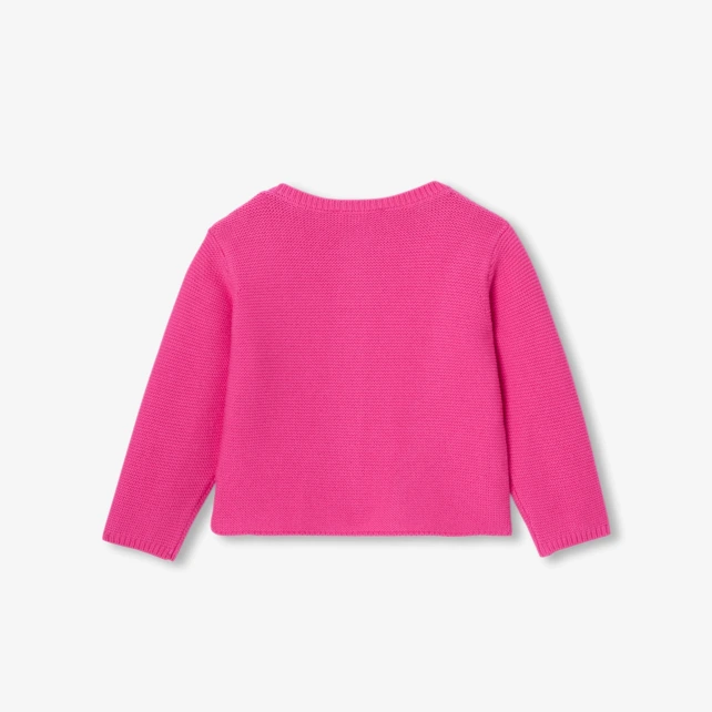 Cardigan bébé fille en point mousse