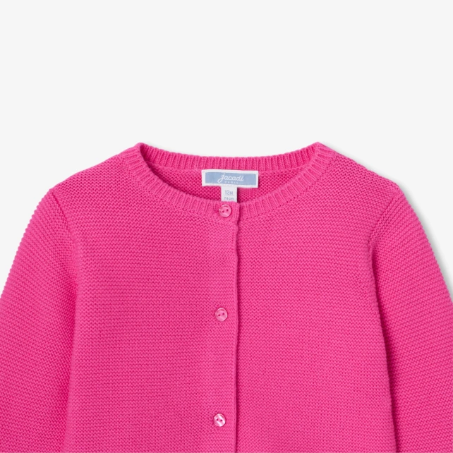 Cardigan bébé fille en point mousse