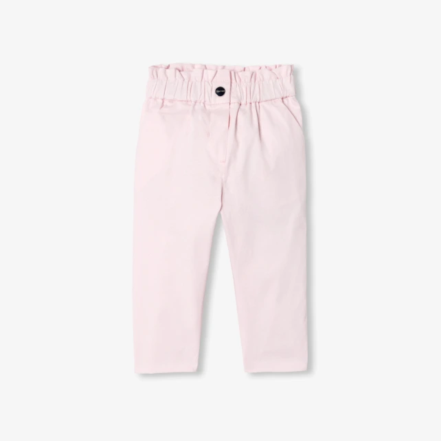 Pantalon bébé fille paper bag en satin de coton